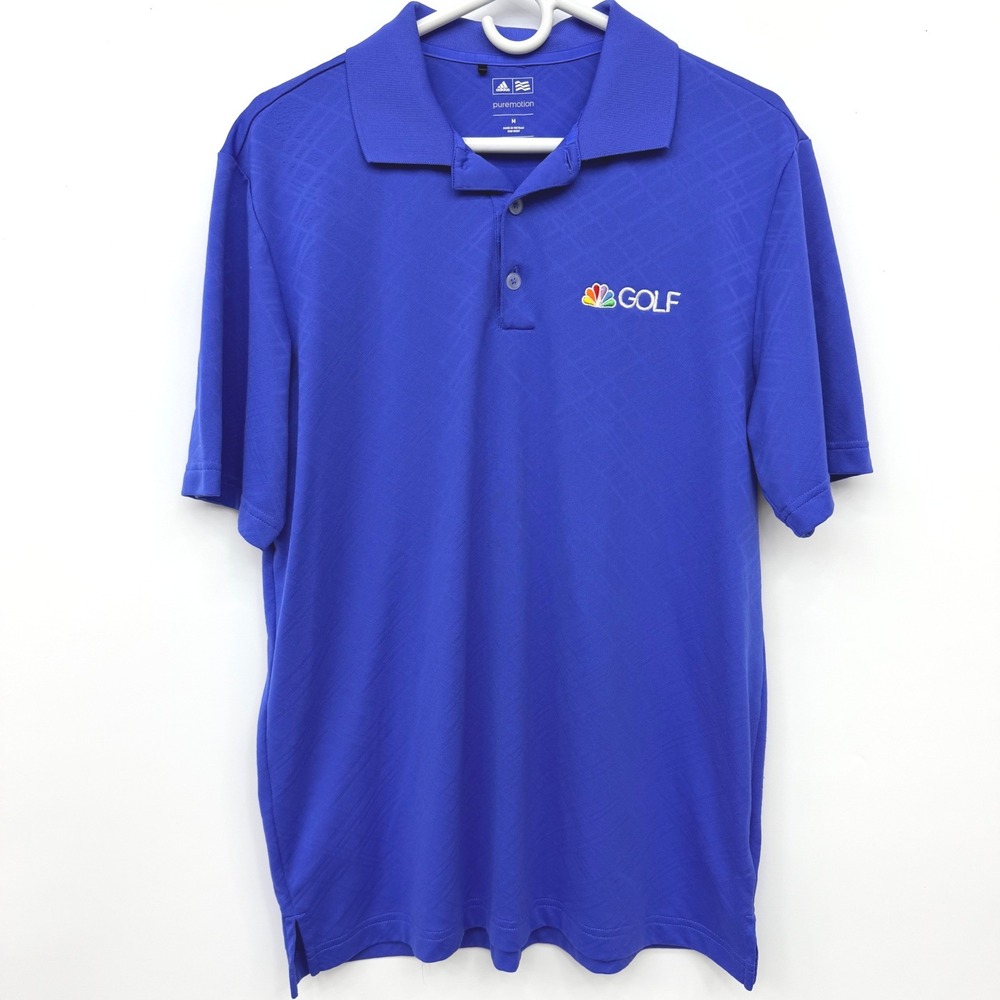Adidas Polo Shirt NBC Golf Embroidered Puremotion Performance Womens Medium Blue